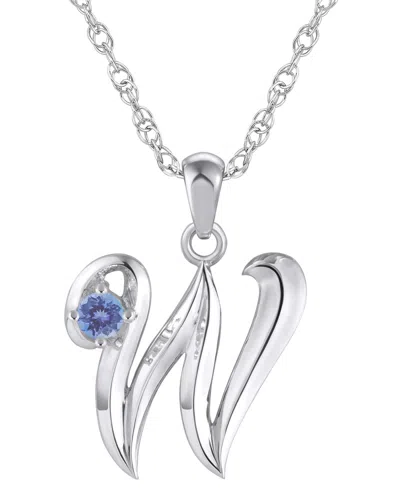 Macy's Ruby (1/6 Ct. T.w.) Initial Pendant Necklace In 10k White Gold (also Available 10k Yellow Gold) In Metallic