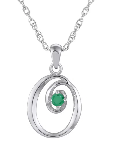 Macy's Ruby (1/6 Ct. T.w.) Initial Pendant Necklace In 10k White Gold (also Available 10k Yellow Gold) In Multi