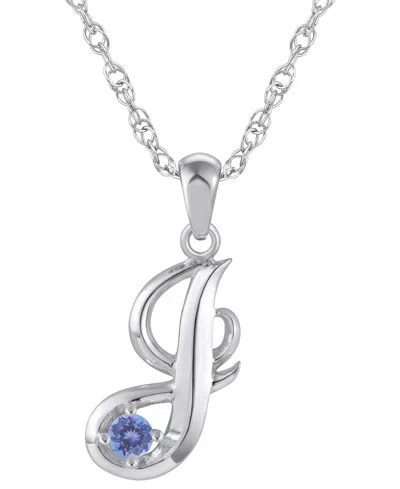 Macy's Ruby (1/6 Ct. T.w.) Initial Pendant Necklace In 10k White Gold (also Available 10k Yellow Gold) In Silver