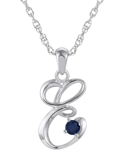 Macy's Ruby (1/6 Ct. T.w.) Initial Pendant Necklace In 10k White Gold (also Available 10k Yellow Gold) In Silver