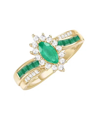 Macy's Ruby (3/4 Ct. T.w.) & Diamond (1/4 Ct. T.w.) Ring In 14k Yellow Gold In Emerald