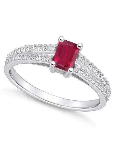 Macy's Ruby (3/4 Ct. T.w.) And Diamond (1/5 Ct. T.w.) Ring In White Gold