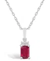 Macy's Ruby (3/4 Ct. T.w.) And Diamond Accent Pendant Necklace In White Gold
