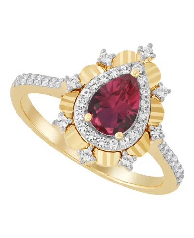 Macy's Ruby (3/4 Ct. T.w.) & White Sapphire (1/3 Ct. T.w.) Ring In 14k Yellow Gold-plated Sterling Silver (