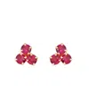 Macy's Ruby (3/4 Ct. T.w.) Button Stud In 10k Yellow Gold In Multi