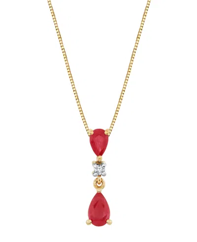 Macy's Ruby (5/6 Ct. T.w.) & Diamond Accent Pendant Necklace In 10k Yellow Gold