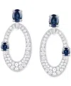 Macy's Ruby (5/8 Ct. T.w.) & Diamond (1/3 Ct. T.w.) Oval Doorknocker Drop Earrings In 14k Gold (also Availa In Sapphire