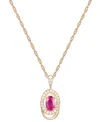 Macy's Ruby (5/8 Ct. T.w.) & Diamond (1/8 Ct. T.w.) Oval Swirl 18" Pendant Necklace In 14k Gold (also In Em