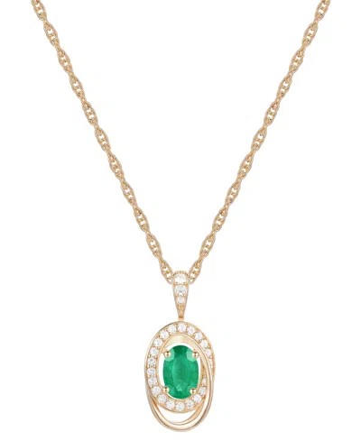 Macy's Ruby (5/8 Ct. T.w.) & Diamond (1/8 Ct. T.w.) Oval Swirl 18" Pendant Necklace In 14k Gold (also In Em In Green