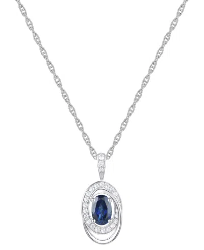 Macy's Ruby (5/8 Ct. T.w.) & Diamond (1/8 Ct. T.w.) Oval Swirl 18" Pendant Necklace In 14k Gold (also In Em In Blue
