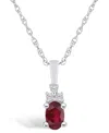 Macy's Ruby (5/8 Ct. T.w.) And Diamond Accent Pendant Necklace In White Gold