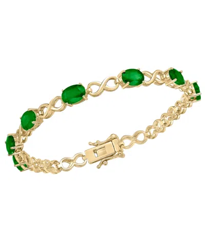 Macy's Ruby (7 Ct. T.w.) Bracelet In Sterling Silver (also Available In Emerald) In Green