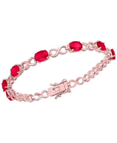 Macy's Ruby (7 Ct. T.w.) Bracelet In Sterling Silver (also Available In Emerald) In Pink
