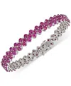 Macy's Ruby Flex Bracelet (8-7/8 Ct. T.w.) In Sterling Silver