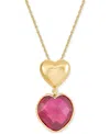 Macy's Ruby Heart Pendant Necklace (12-1/10 Ct. T.w.) In 24k Gold-plated Sterling Silver, 16" + 2" Extender In Ruby
