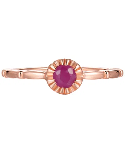 Macy's Ruby Ring (2/5 Ct. T.w.) In Rose Gold Plated Sterling Silver In Red