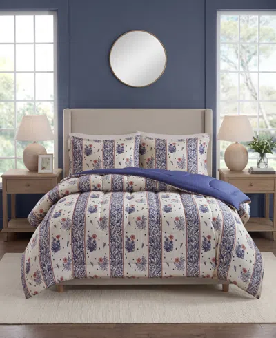 Macy's Sabine Reversible 3-piece Comforter Sets In Blue