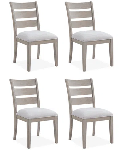 Macy's Sadie 4-pc. Ladder Back Chair Set, Created For  In Gray