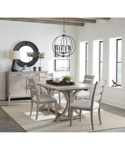 Macy's Sadie 5-pc. Rectangular Dining Set (table & 4 Ladder Back Chairs), Created For  In Gray