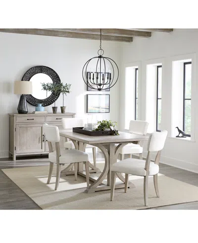 Macy's Sadie 5-pc. Rectangular Dining Set (table & 4 Upholstered Side Chairs), Created For  In Gray