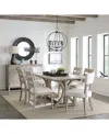 Macy's Sadie 7-pc. Rectangular Dining Set (table & 4 Ladder Back Chairs & 2 Upholstered Side Chairs), Creat In Gray