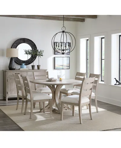 MACY'S SADIE 7-PC. ROUND DINING SET (TABLE & 6 LADDER BACK CHAIRS), CREATED FOR MACY'S
