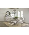 Macy's Sadie 9-pc. Rectangular Dining Set (table & 8 Upholstered Side Chairs), Created For  In Grey