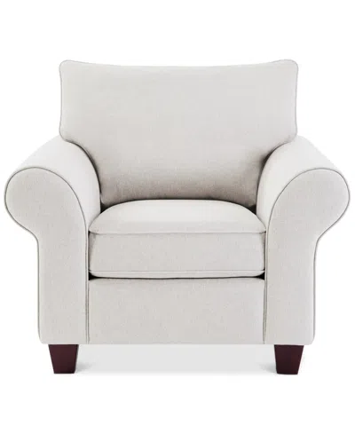 Macy's Saeville 43" Fabric Chair, Created For  In Pearl