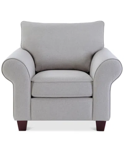Macy's Saeville 43" Fabric Chair, Created For  In Smoke