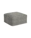 Macy's Safford Square Woven Outdoor And Indoor Pouf In Black And White