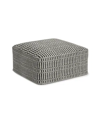 Macy's Safford Square Woven Outdoor And Indoor Pouf In Black And White