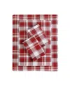 Macy's Sanders Holiday Printed Microfiber 4-pc. Sheet Set, Full In Red
