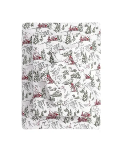 Macy's Sanders Holiday Printed Microfiber 4-pc. Sheet Set, King In Multi