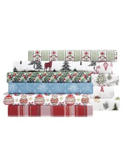 Macy's Sanders Holiday Printed Microfiber Sheet Set In Village Frolic