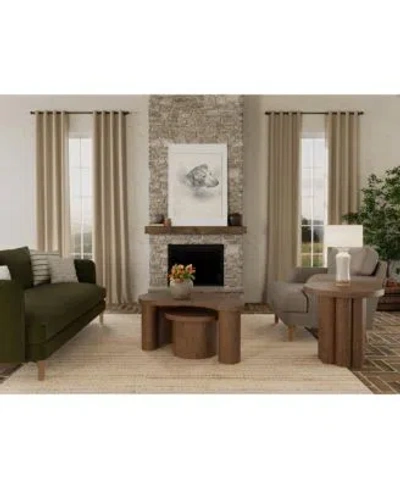 Macy's Santa Cruz Wood Bunching Occasional Collection In Brown