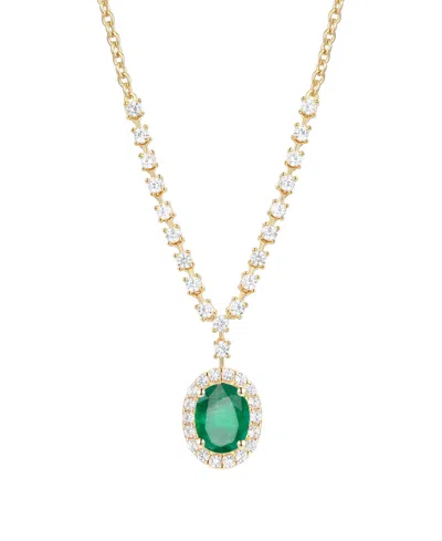 Macy's Sapphire (1-1/2 Ct. T.w.) And Diamond (5/8 Ct. T.w.) Necklace In 14k White Gold (also Available Emer