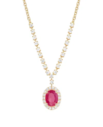Macy's Sapphire (1-1/2 Ct. T.w.) And Diamond (5/8 Ct. T.w.) Necklace In 14k White Gold (also Available Emer