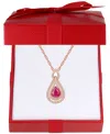 Macy's Sapphire (1-1/4 Ct. T.w.) & Diamond (1/4 Ct. T.w.) 18" Pendant Necklace In 14k White Gold (also Avai In Ruby,rose Gold