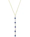 Macy's Sapphire (1-1/4 Ct. T.w.) & Diamond (1/4 Ct. T.w.) Lariat Necklace In 14k Gold, 16-1/2" + 1" Extende In Sapphire