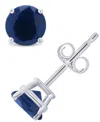 Macy's Sapphire (1-1/5 Ct. T.w.) Stud Earrings In 14k White Gold. Also Available In 14k Yellow Gold In Sapphire,white Gold