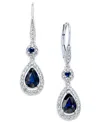 Macy's Sapphire (1-3/8 Ct. T.w.) And Diamond (1/3 Ct. T.w.) Pear Drop Earrings In 14k White Gold (also Avai