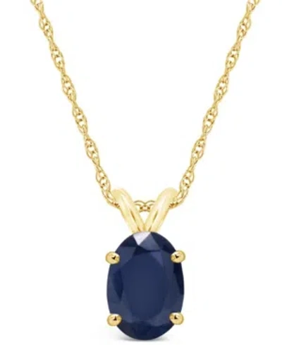 Macy's Sapphire (1 Ct. T.w.) Pendant Necklace In 14k Yellow Gold