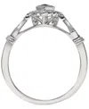 Macy's Sapphire (1/4 Ct. T.w.) & Diamond (1/10 Ct. T.w.) Halo Ring In 14k White Gold In Sapphire