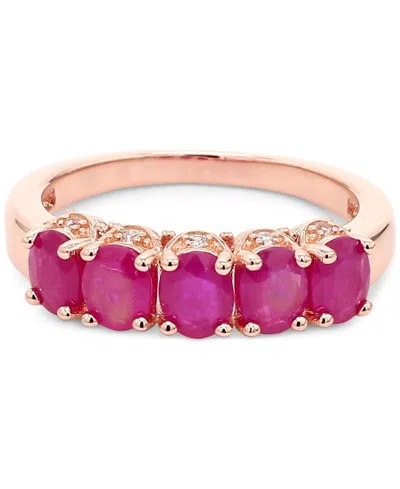 Macy's Sapphire (2-1/2 Ct. T.w.) & White Sapphire Accent Ring In Gold-plated Silver (also In Ruby & Emerald
