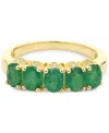 Macy's Sapphire (2-1/2 Ct. T.w.) & White Sapphire Accent Ring In Gold-plated Silver (also In Ruby & Emerald In Emerald