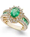 Macy's Sapphire (2-1/3 Ct. T.w) And Diamond (3/4 Ct. T.w.) Ring In 14k White Gold (also Available In Ruby A