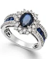 Macy's Sapphire (2-1/3 Ct. T.w) And Diamond (3/4 Ct. T.w.) Ring In 14k White Gold (also Available In Ruby A