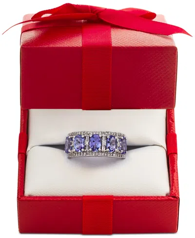 Macy's Sapphire (2-7/8 Ct. T.w.) & Diamond (1/3 Ct. T.w.) Ring In 14k White Gold (also In Emerald, Tanzanit In Tanzanite,white Gold
