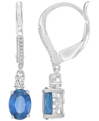 Macy's Sapphire (2 Ct. T.w.) & Diamond Dangling Earrings In Red