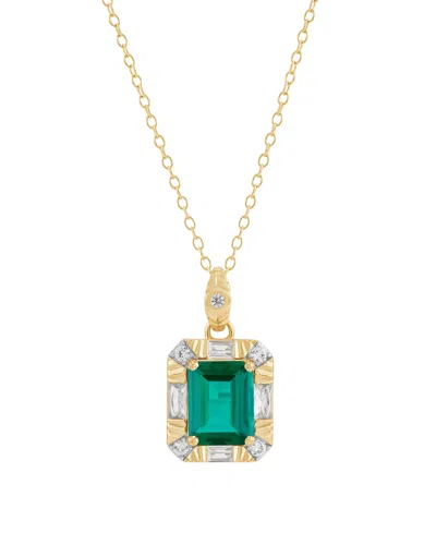 Macy's Sapphire (2-7/8 Ct. T.w.) & White Sapphire (1/2 Ct. T.w.) Pendant Necklace In Sterling Silver, (also In Emerald
